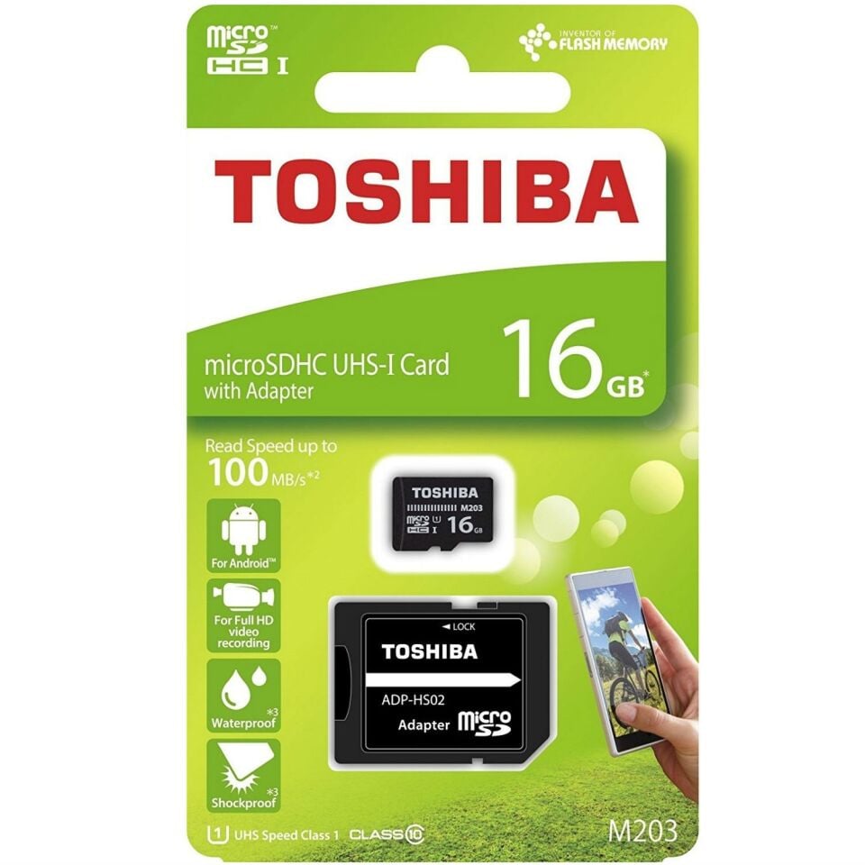Toshiba THN-M203K0160EA 16GB microSDHC UHS-I C10 U1 100MB Bellek Kartı