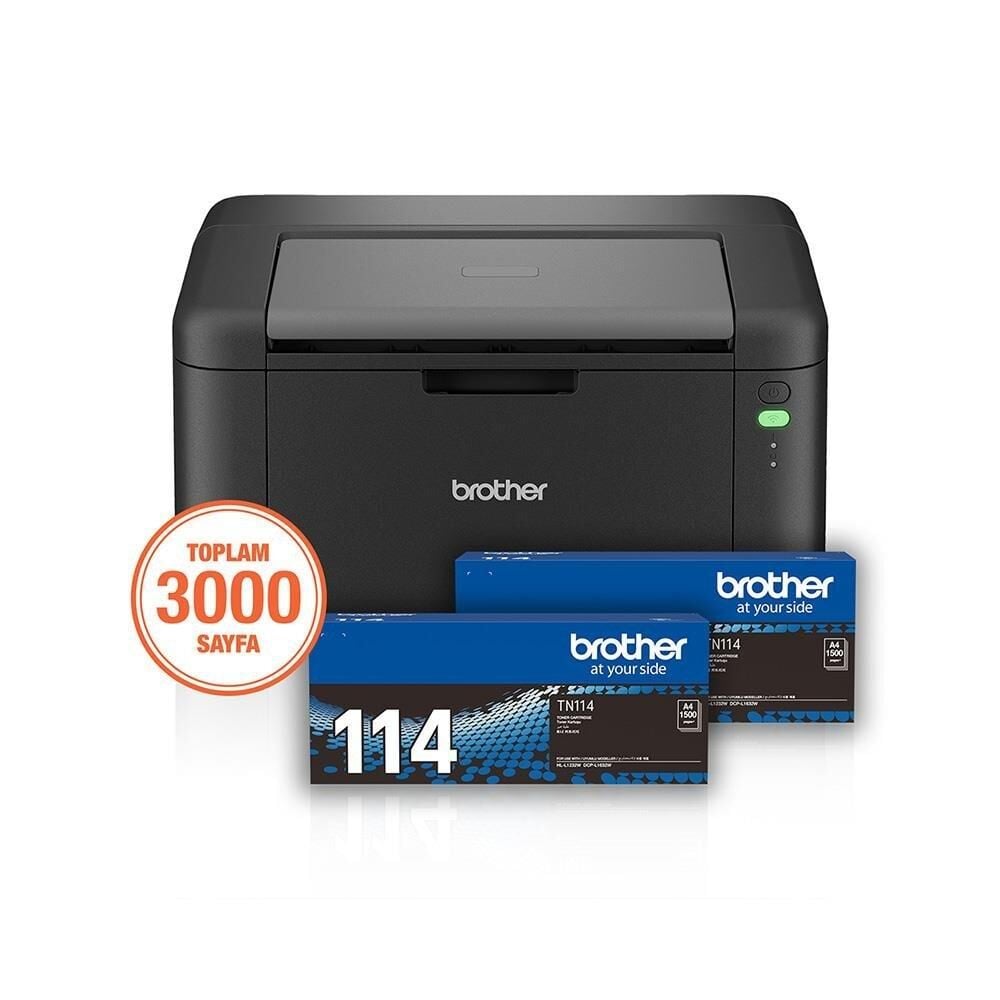 BROTHER HL-L1232W 2 Tonerli, Wi Fi, USB A4 Mono LazerJet Yazıcı