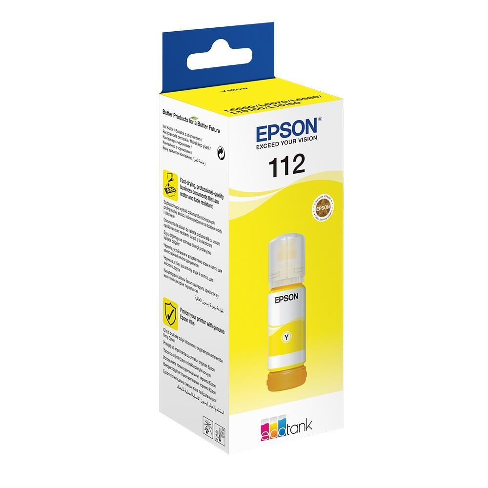 EPSON 112 / T112 SARI MÜREKKEP ŞİŞE Orijinal