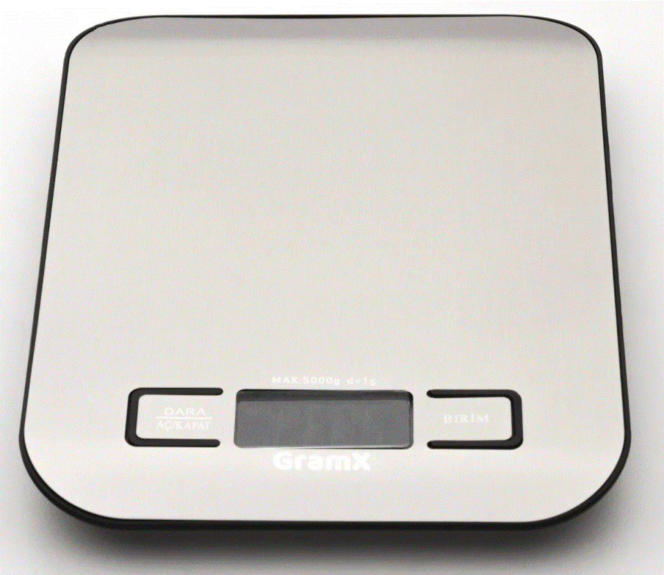 Hassas Mutfak Tartısı 5 Kg - 1 Gr Hassasiyet Paslanmaz Çelik