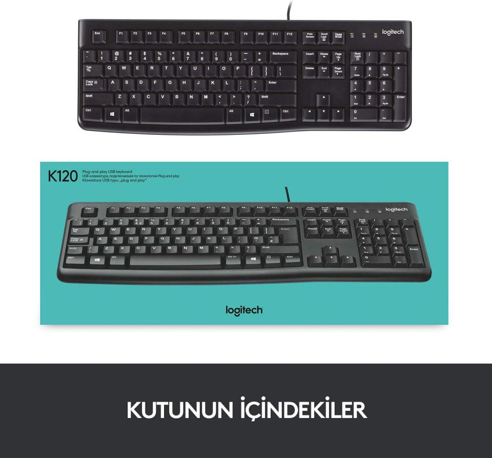 Logitech K120 USB Kablolu Klavye